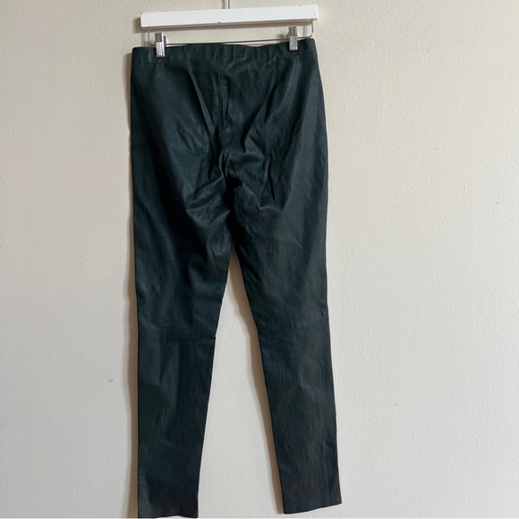 Theory Adbelle Green Leather Bristol Leggings 12 - Picture 8 of 8